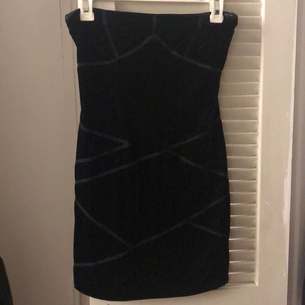 Silence & Noise Black Velvet Tube Top Dress XS